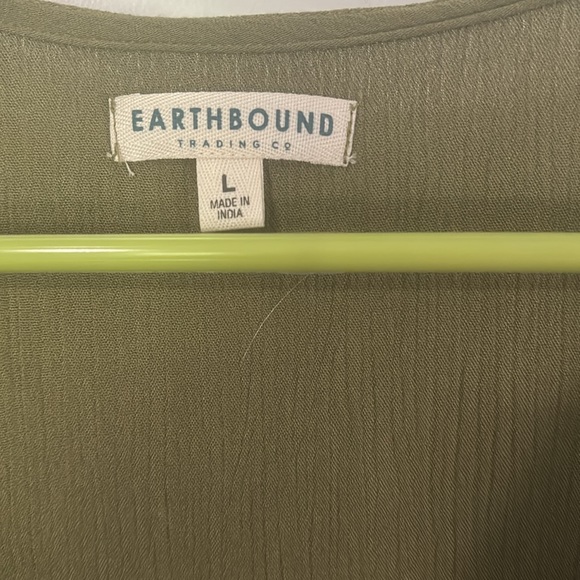 Earthbound bohemian dress olive green large maxi - Picture 3 of 6